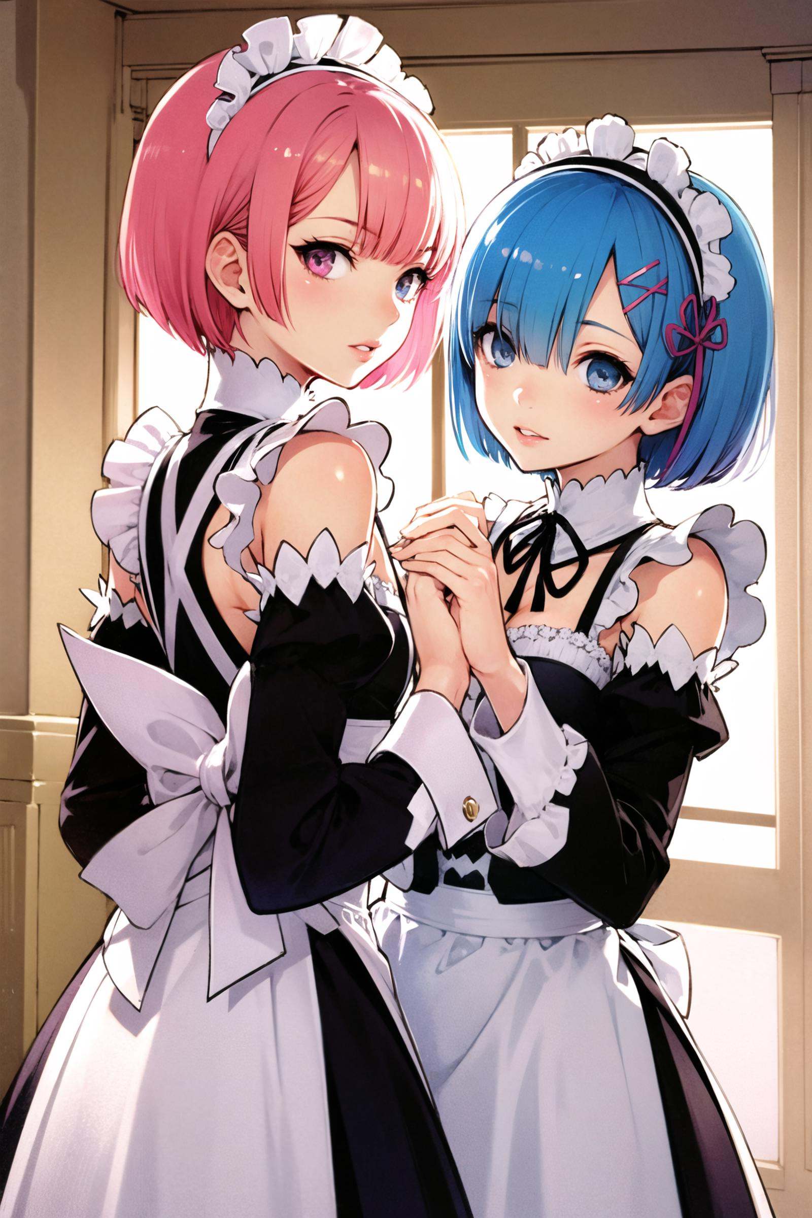 ram (re:zero),  multiple girls,  2girls on Tensor.Art