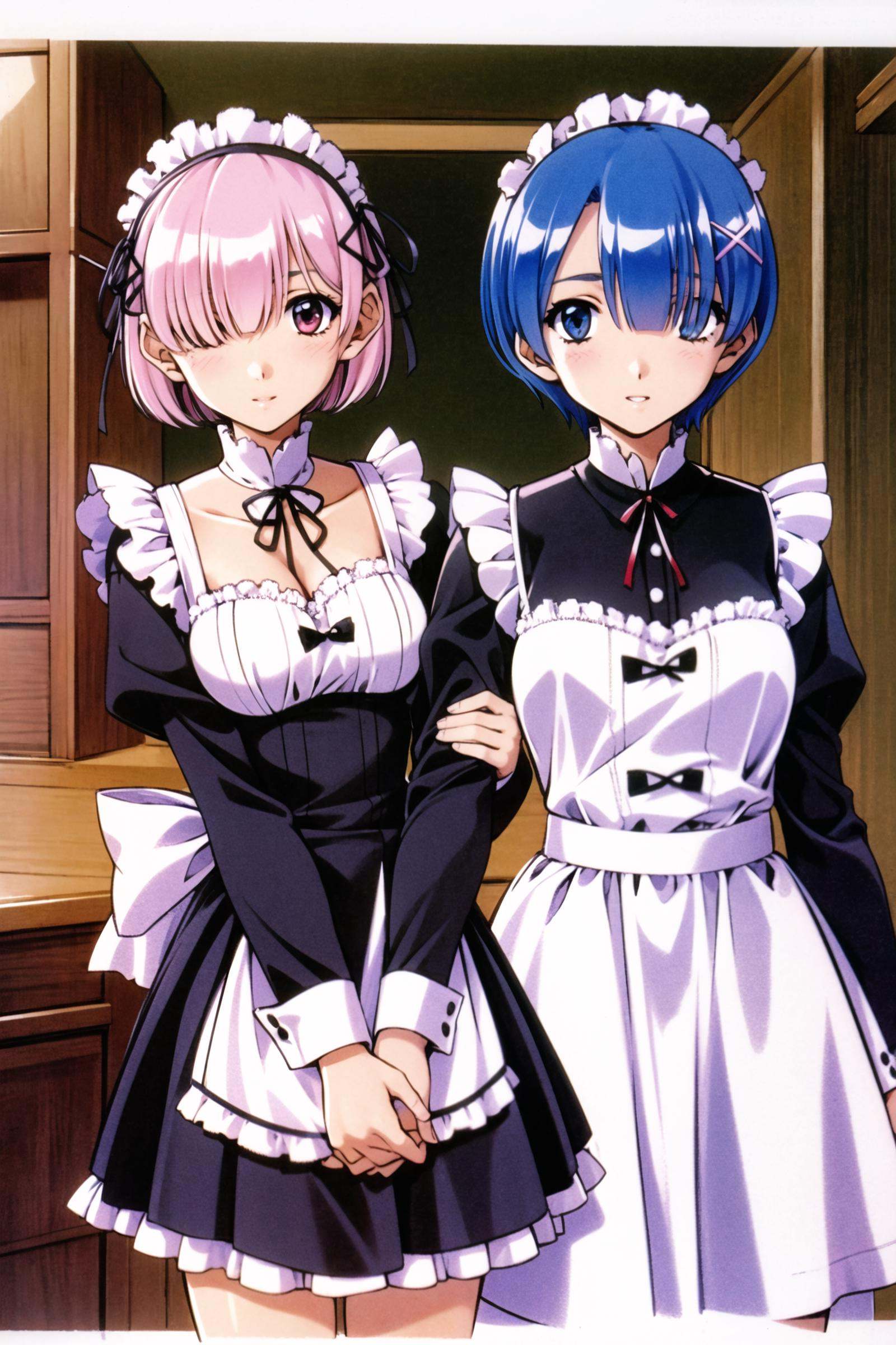ram (re:zero),  multiple girls,  2girls on Tensor.Art