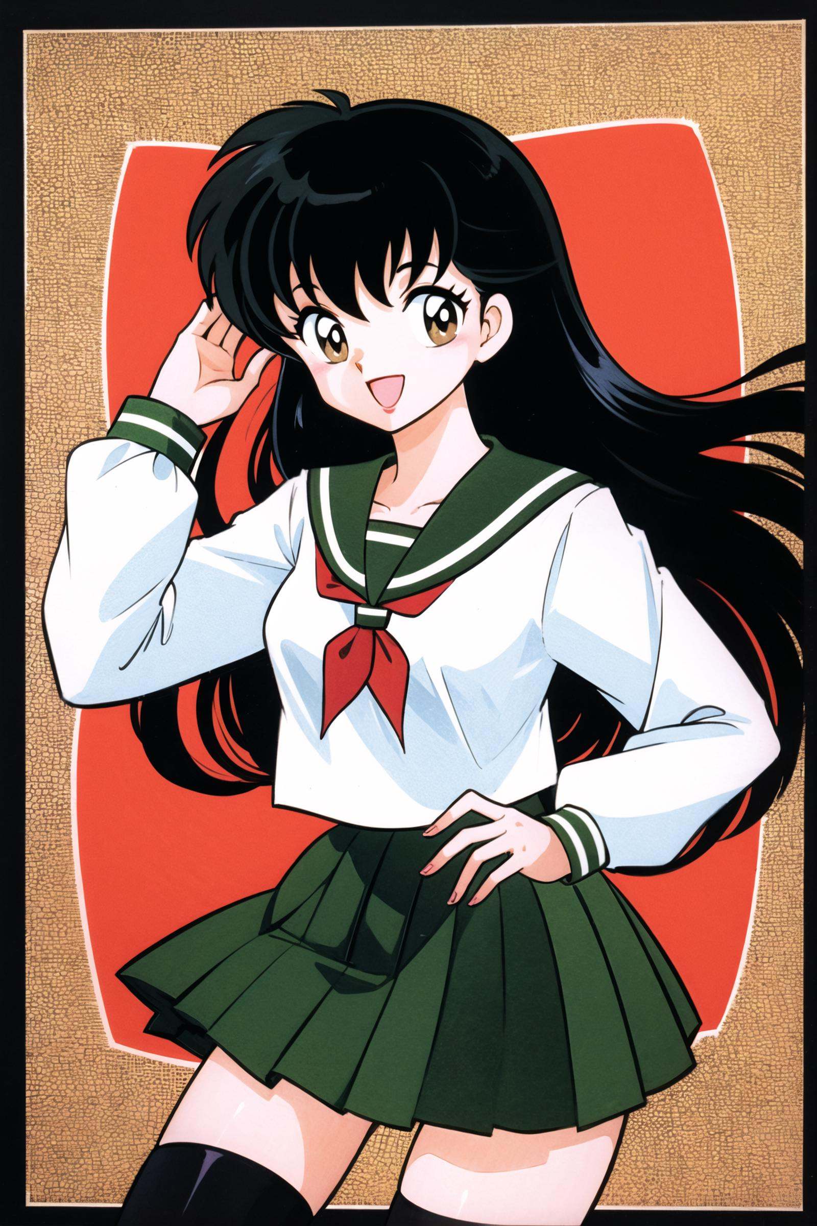Higurashi Kagome,  1girl,  skirt on Tensor.Art