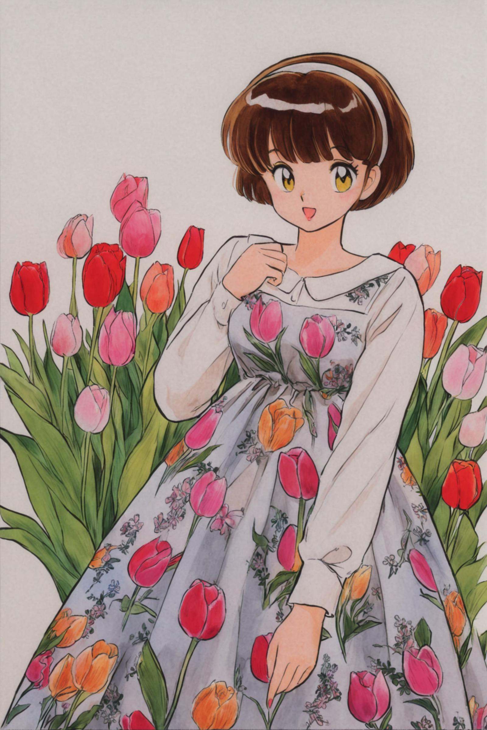 1girl,  flower,  short hair on Tensor.Art