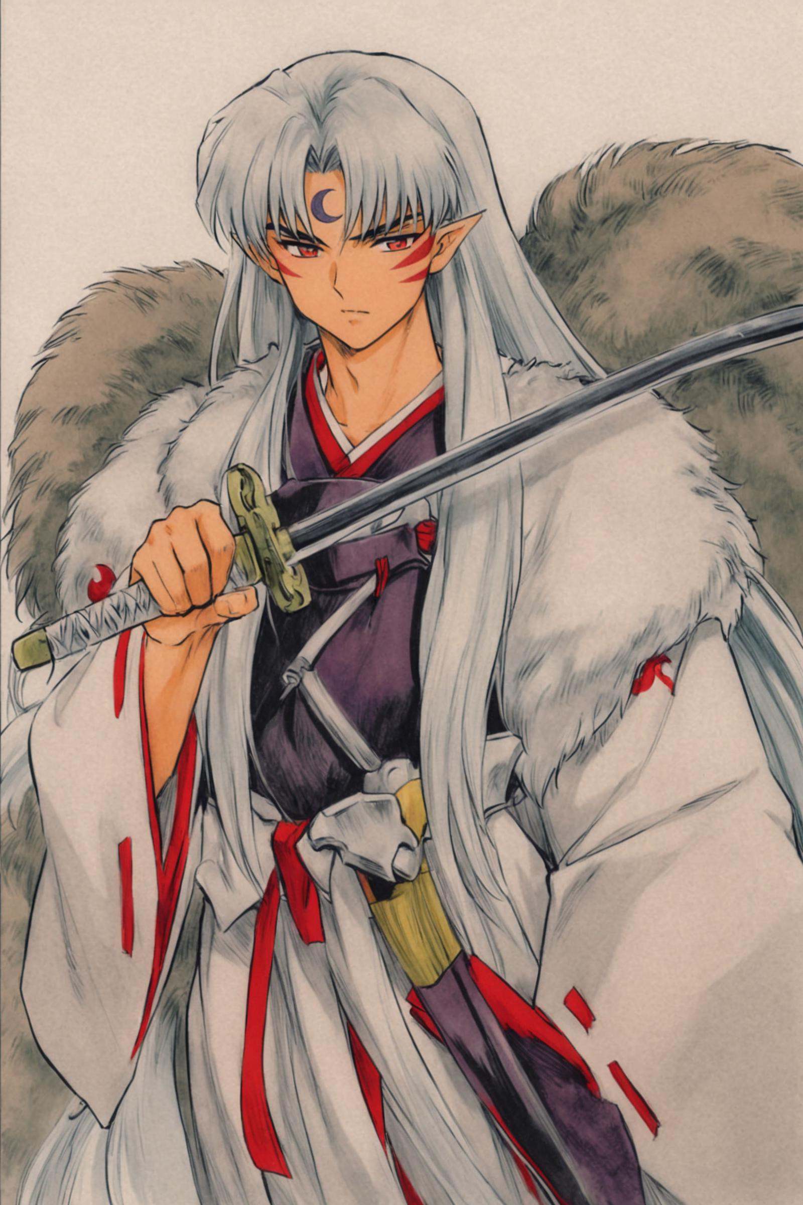 solo,  1boy,  Sesshoumaru on Tensor.Art