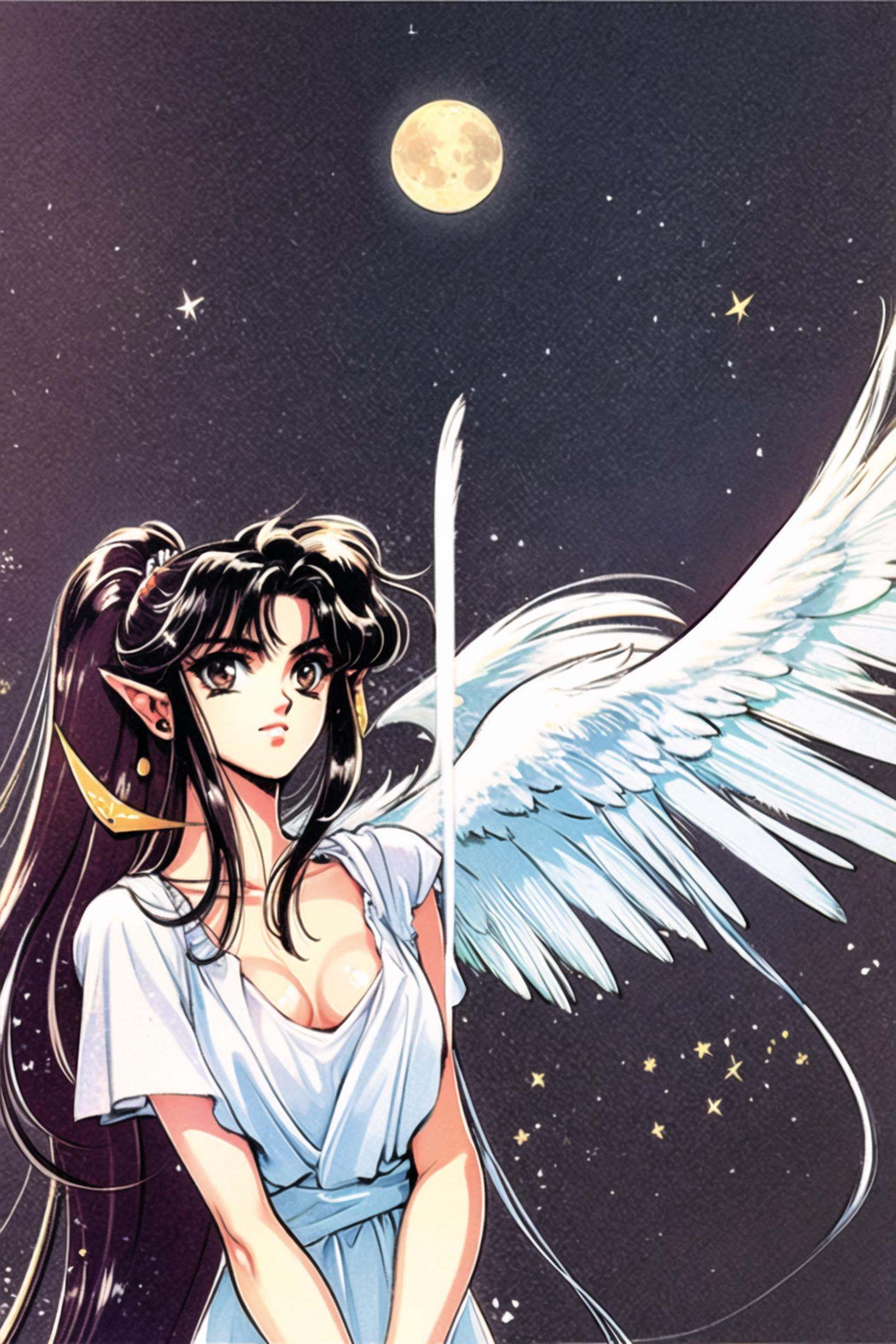 RG Veda,  wings,  long hair on Tensor.Art