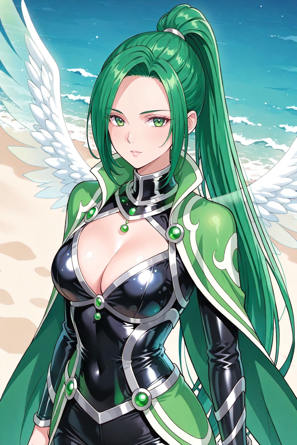 1 girl,  solo,  green eyes on Tensor.Art