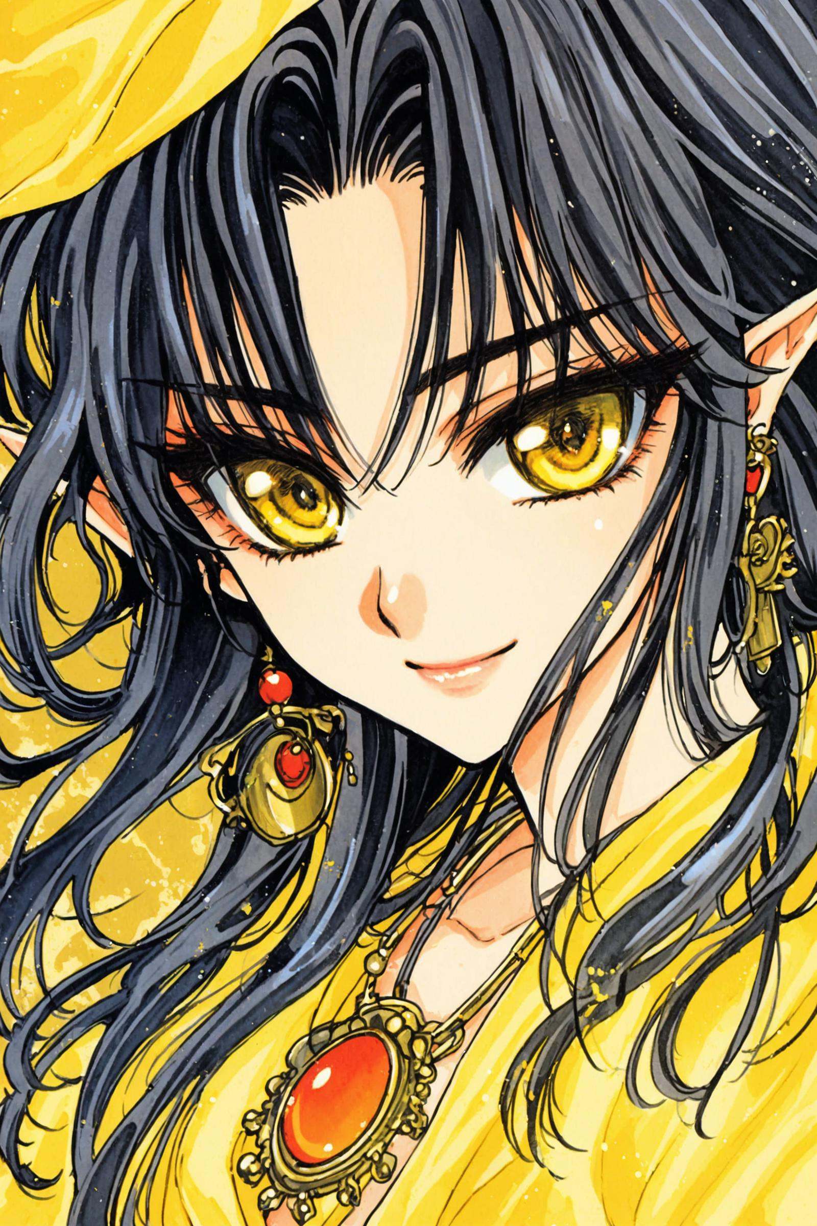 Asura,  solo,  yellow theme on Tensor.Art