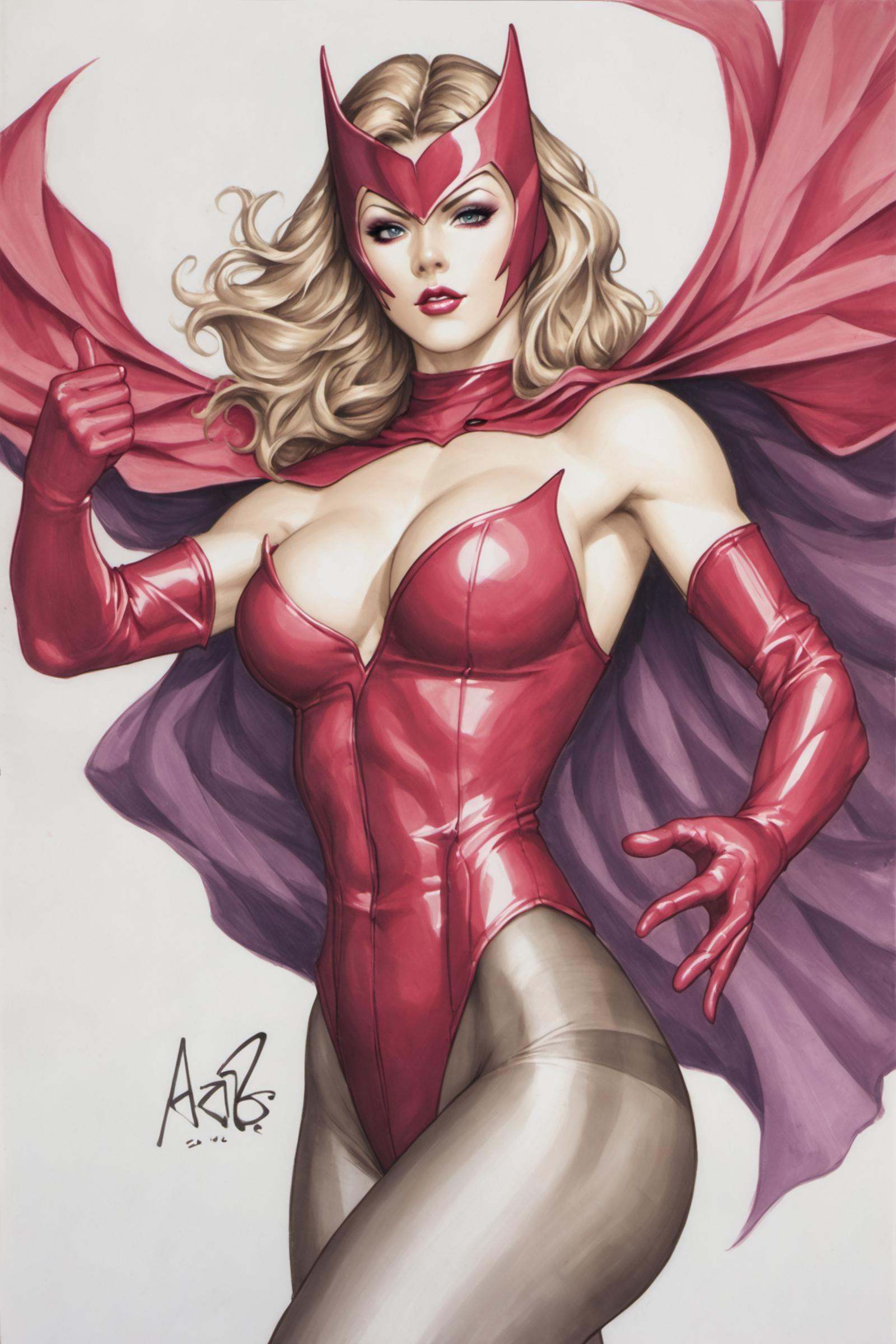 Scarlet Witch,  1girl,  breasts on Tensor.Art