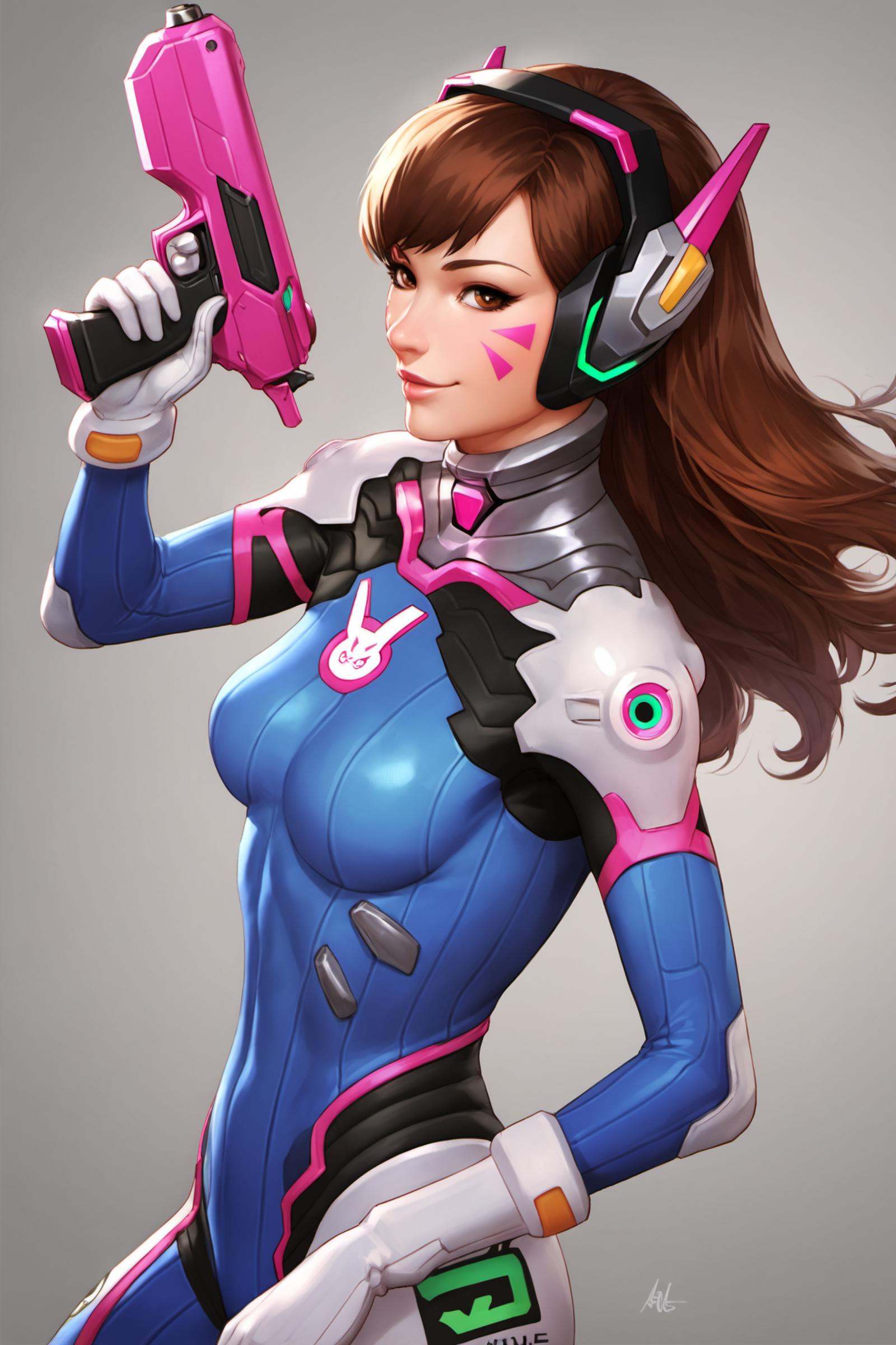 1girl,  d.va (overwatch),  solo on Tensor.Art