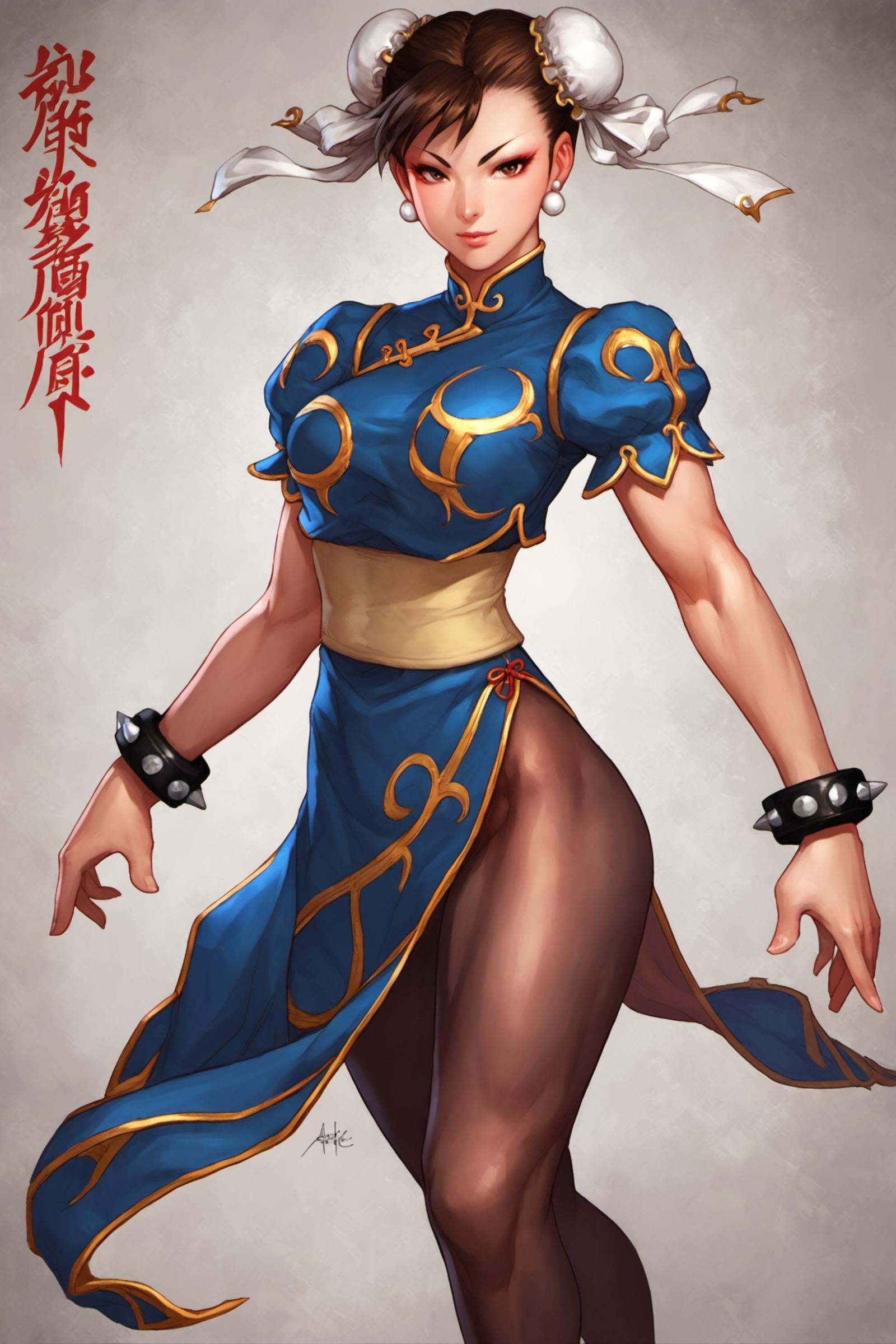 chun-li,  solo,  pantyhose on Tensor.Art