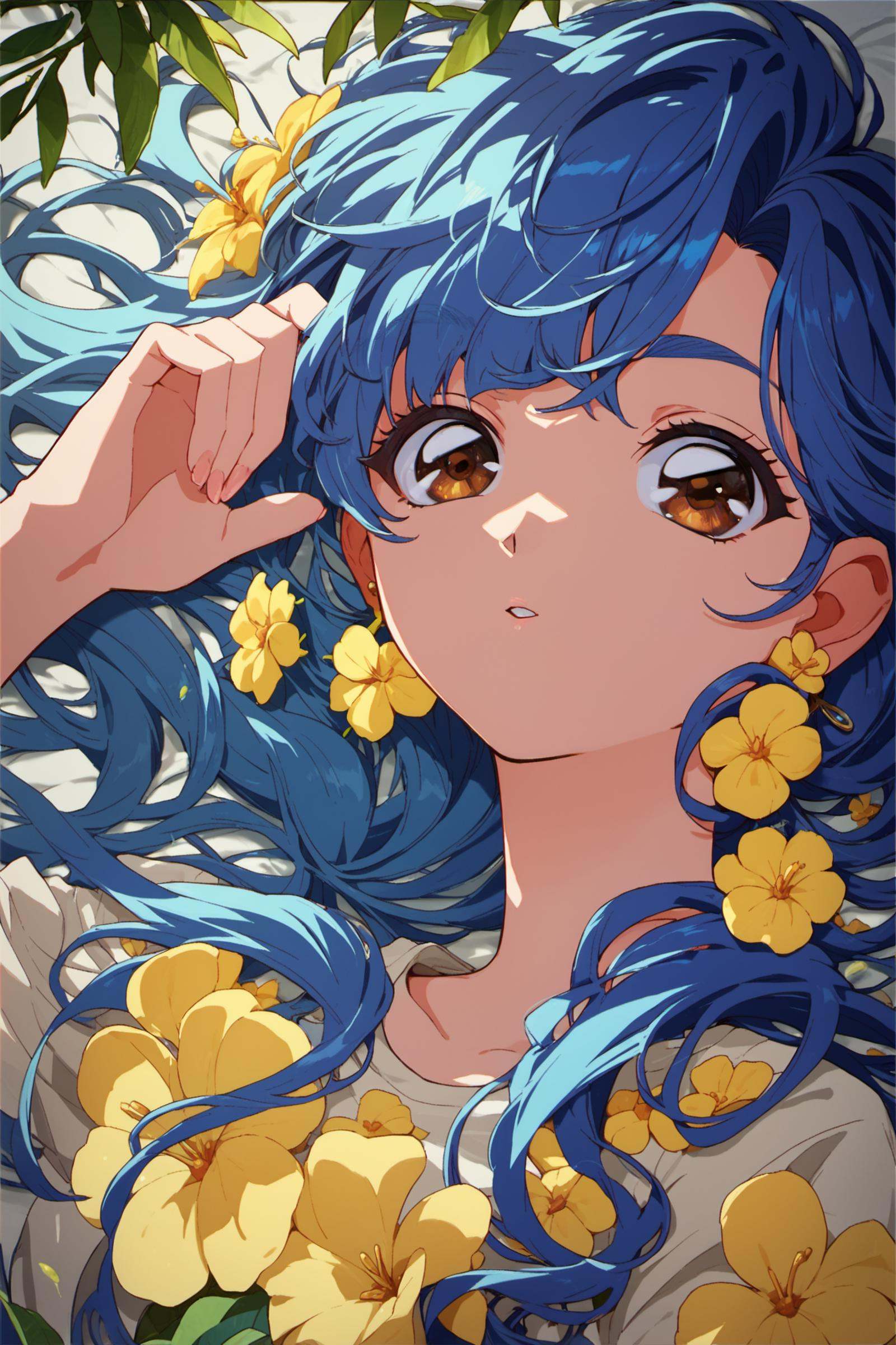 1girl,  solo,  blue hair on Tensor.Art