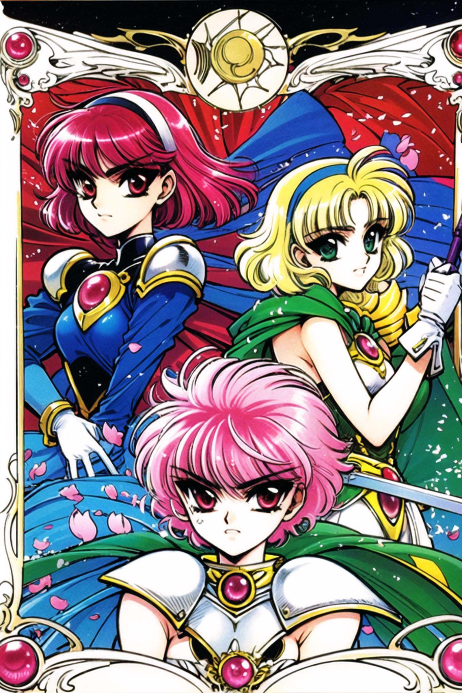 clamp,  Magic Knight Rayearth,  1990s (style) on Tensor.Art
