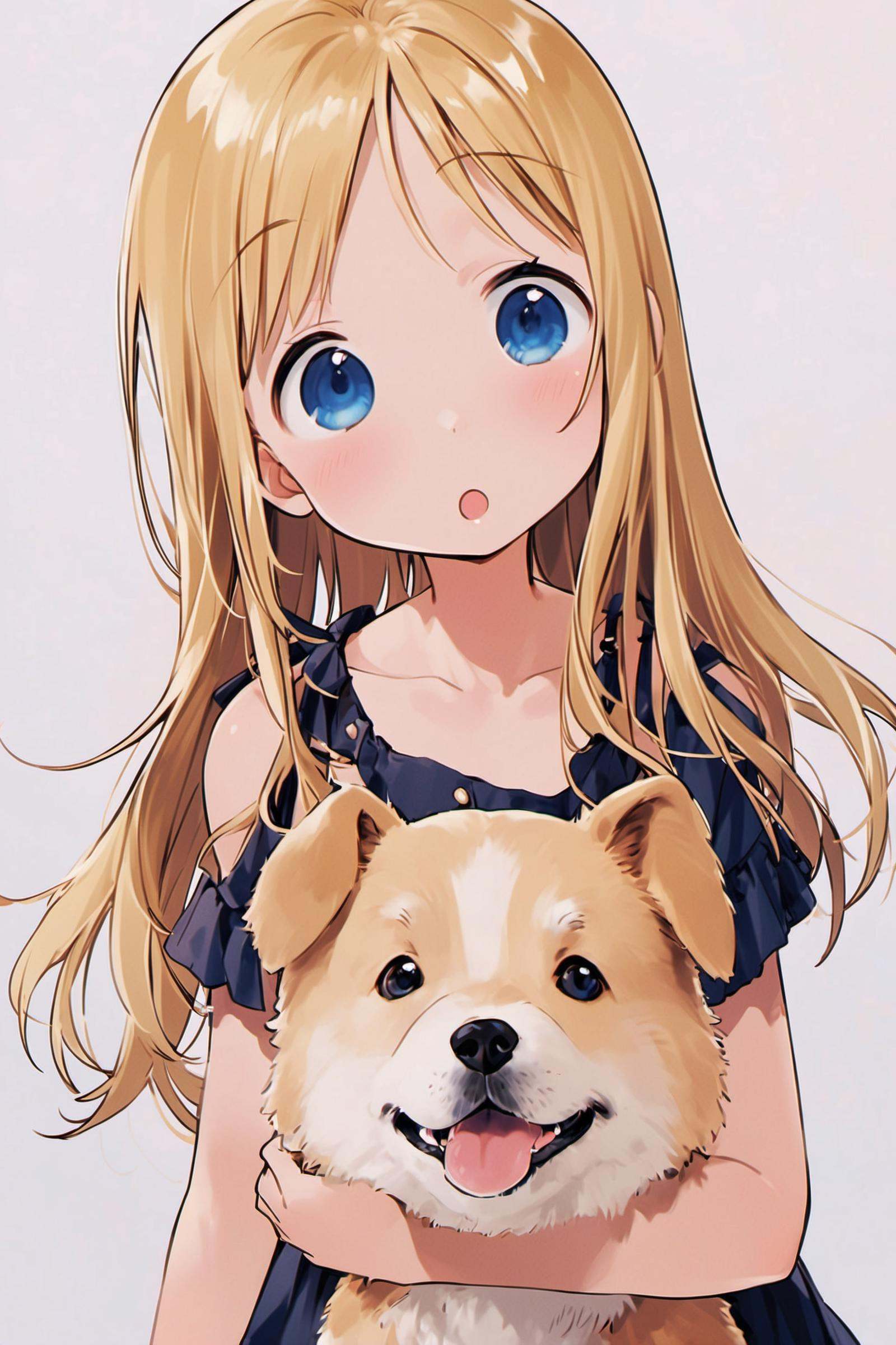 Ana Coppola,  1girl,  blonde dog on Tensor.Art