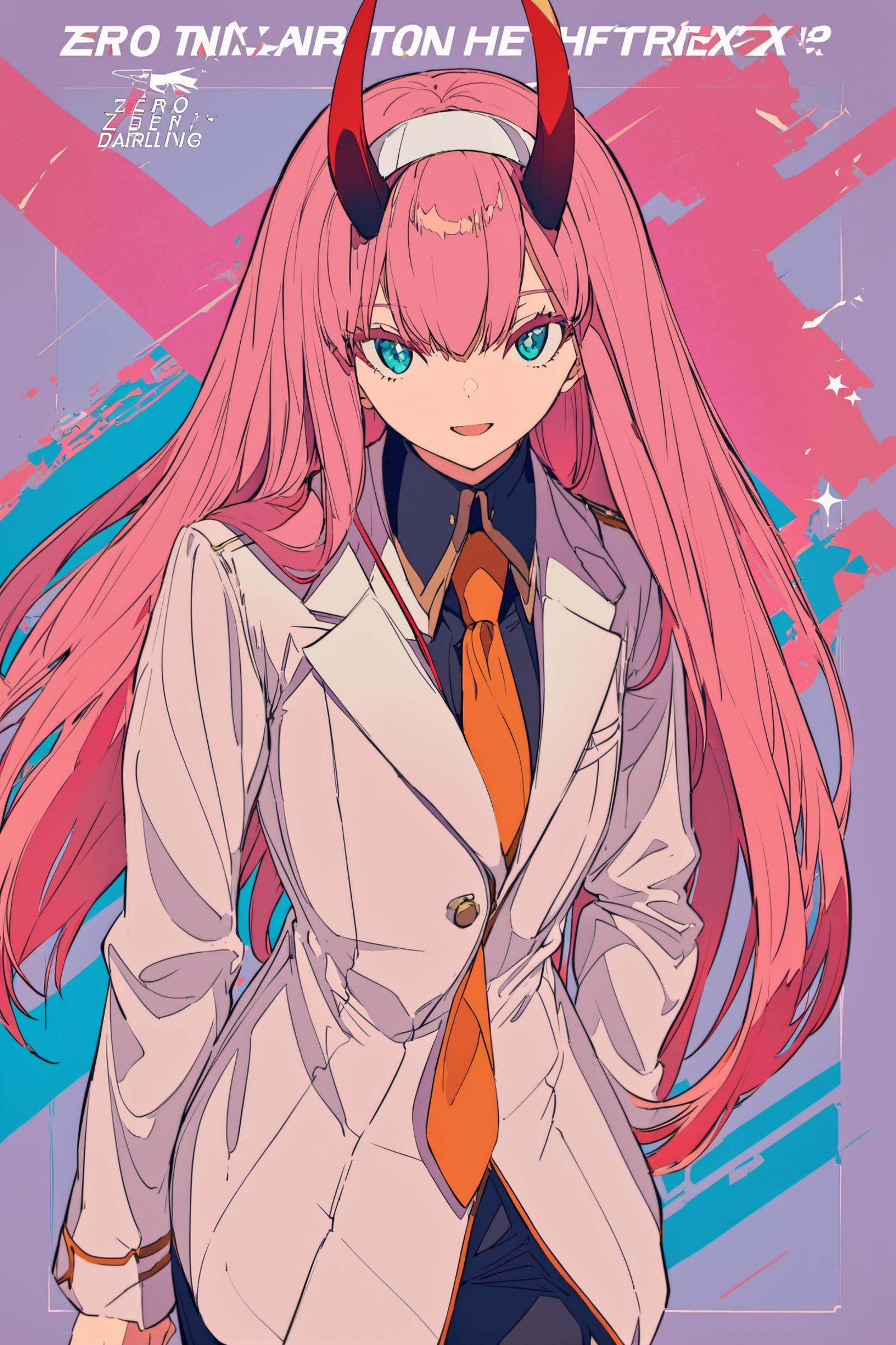 1girl,  zero two (darling in the franxx),  long hair on Tensor.Art