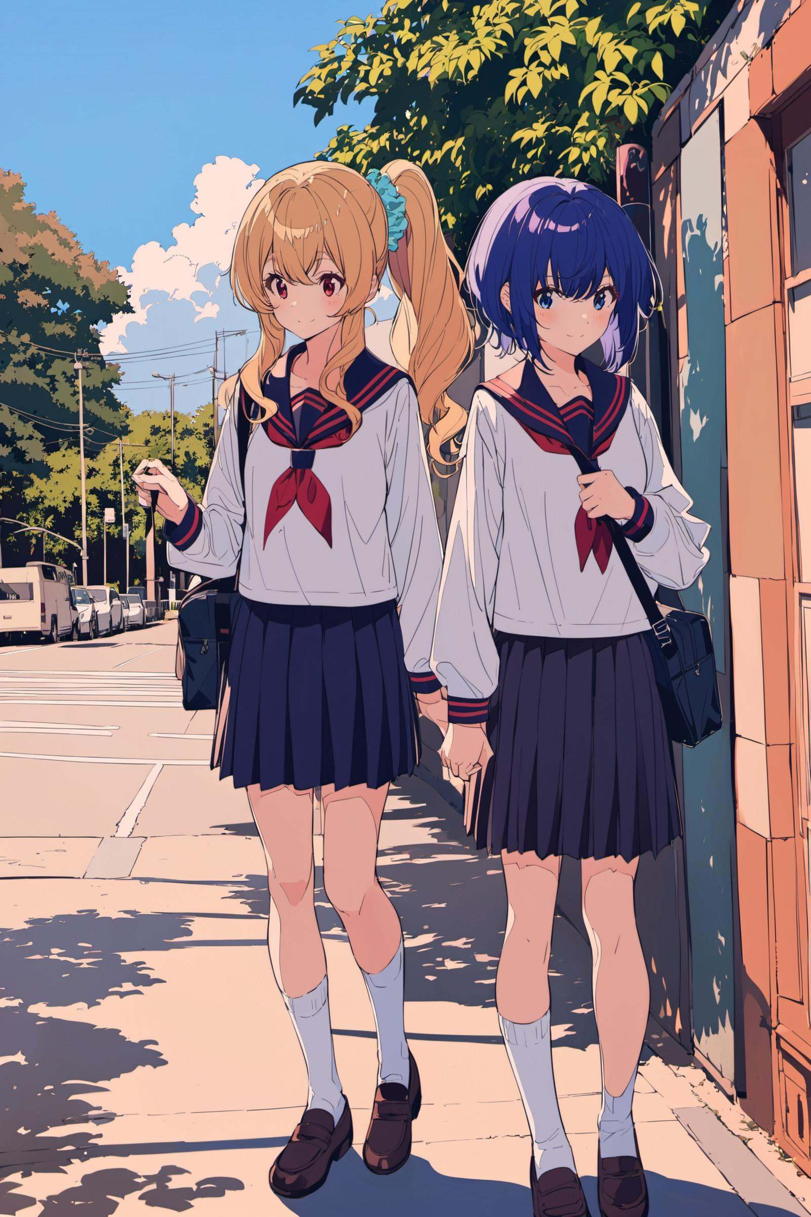 multiple girls,  2girls,  hoshimiya ichigo on Tensor.Art