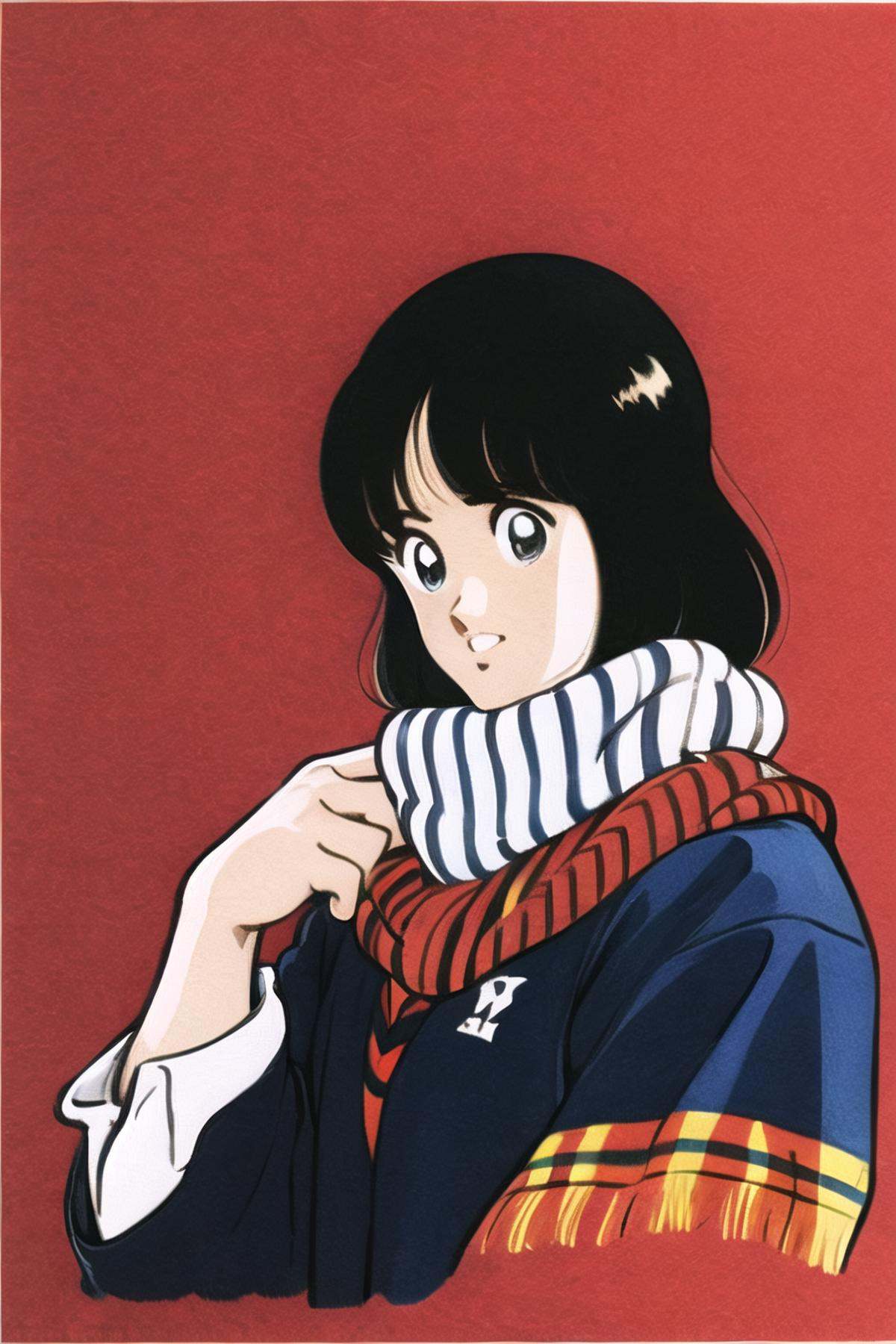 solo,  1girl,  scarf on Tensor.Art
