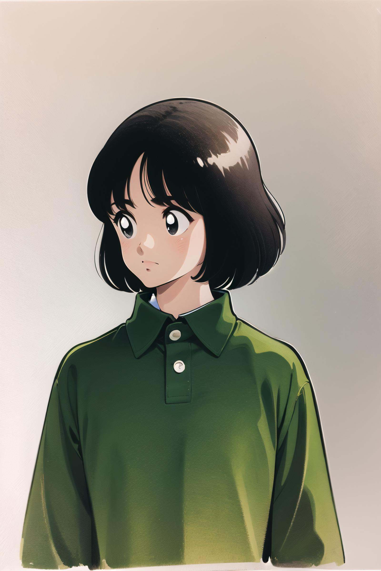 solo,  1girl,  black hair on Tensor.Art