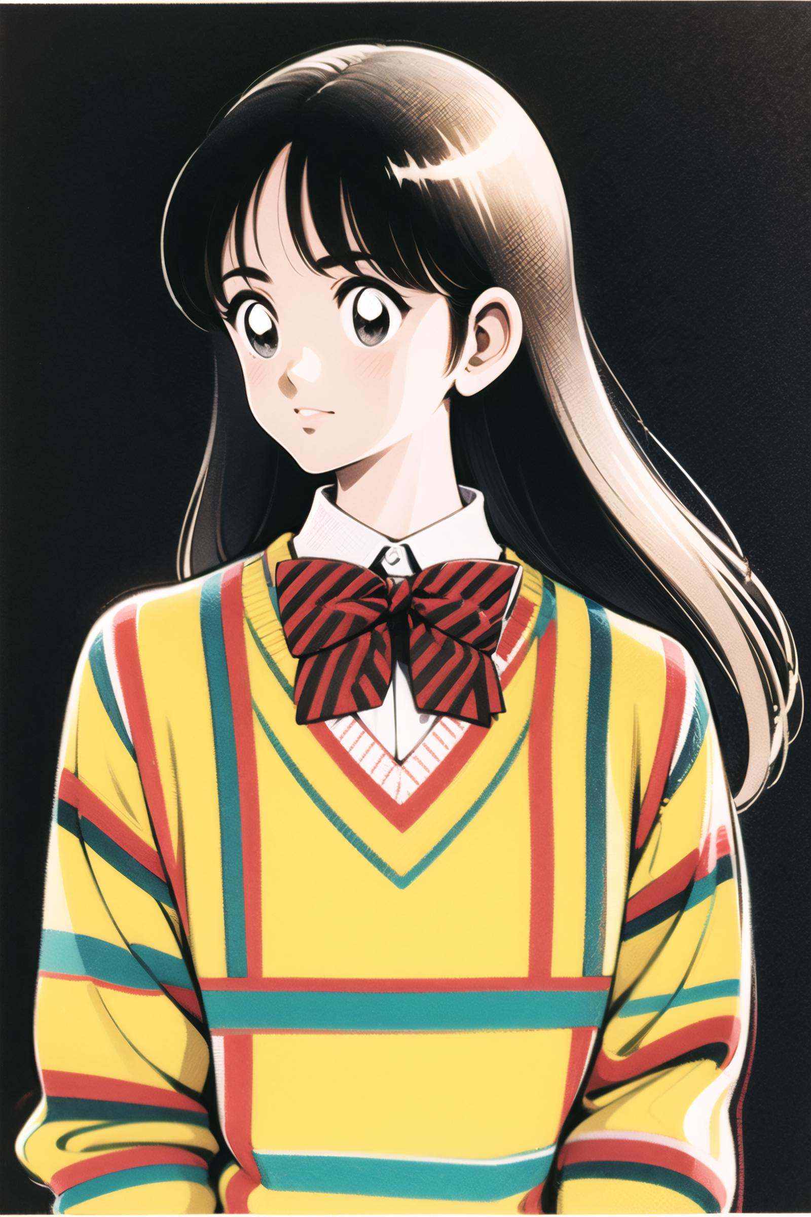 1girl,  solo,  striped bow on Tensor.Art