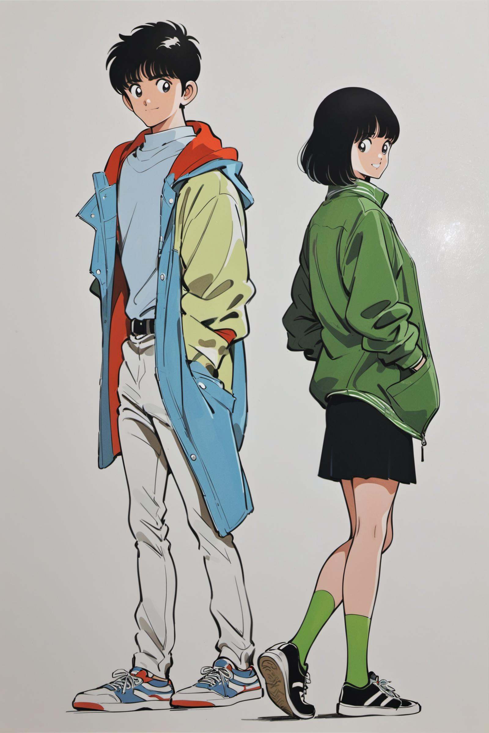 1girl,  1boy,  black hair on Tensor.Art