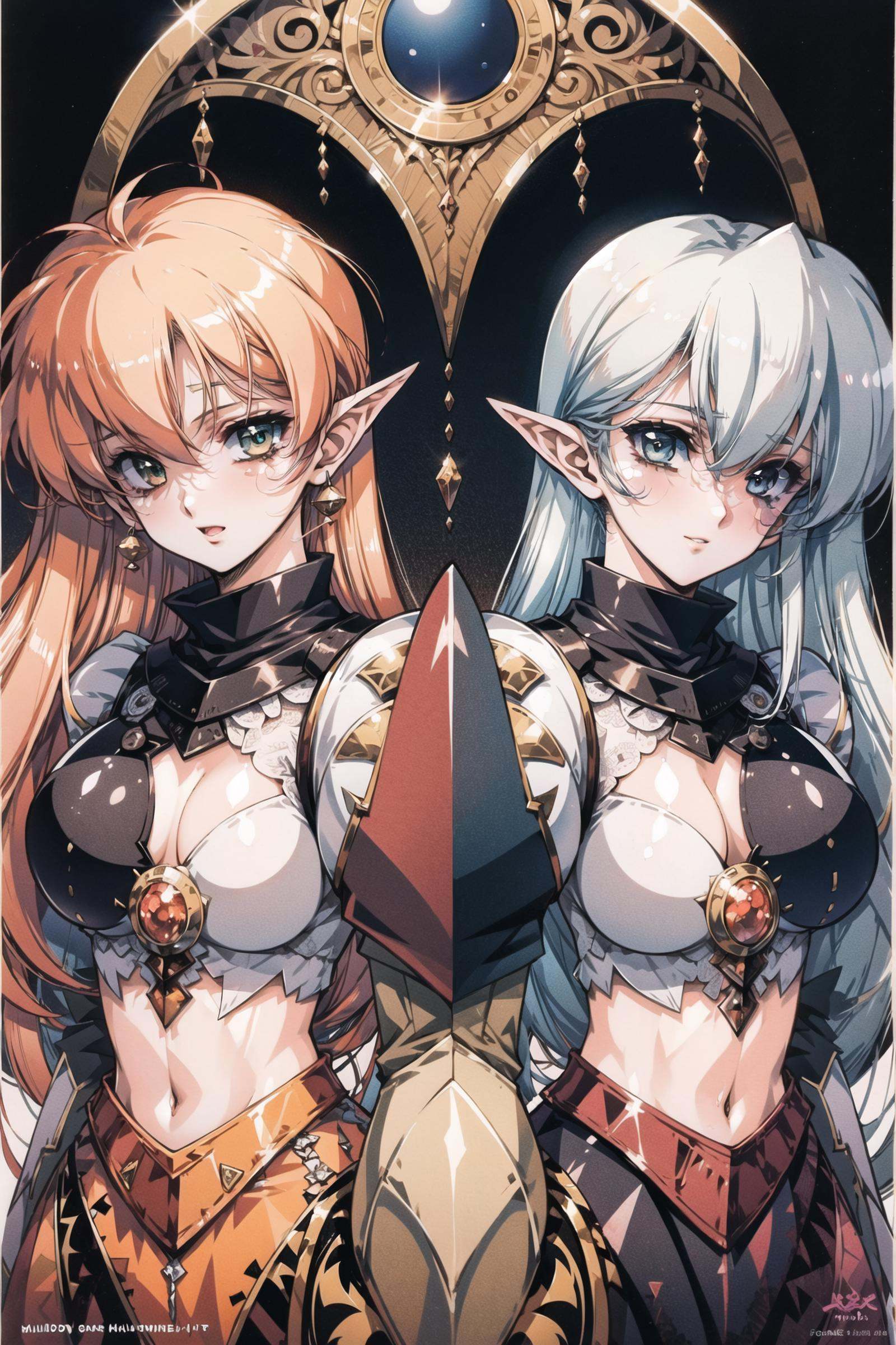 pointy ears,  breasts,  blue eyes on Tensor.Art