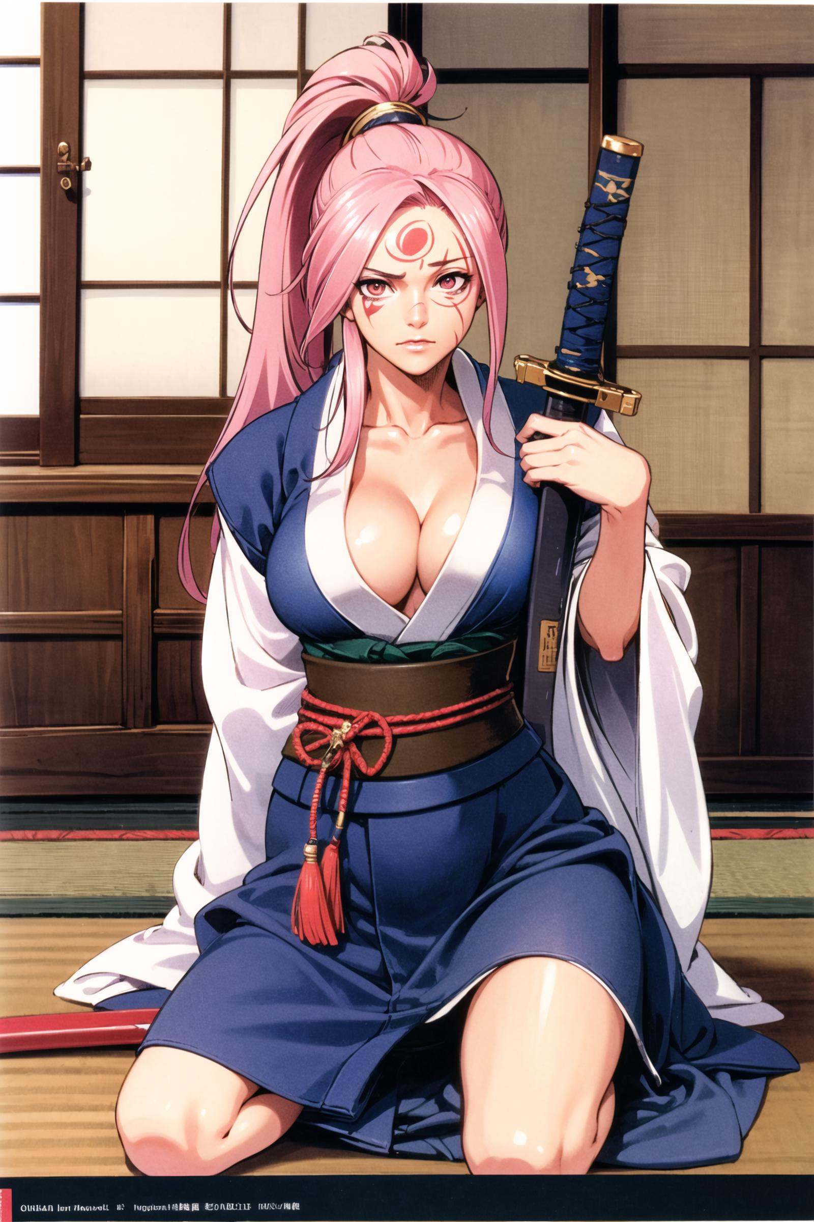1girl,  baiken,  weapon on Tensor.Art