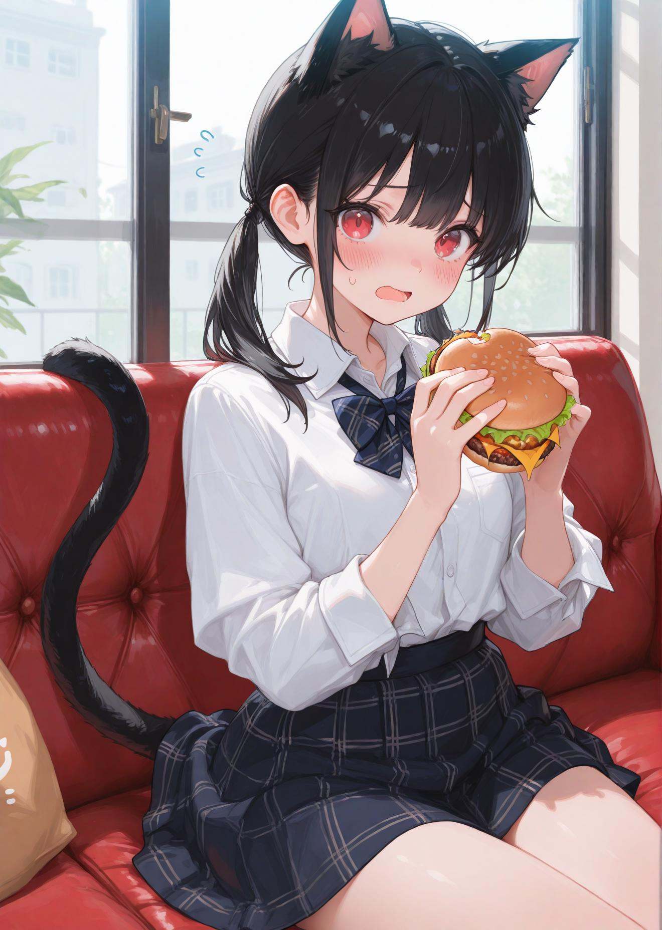 1girl,  twintails,  black hair on Tensor.Art