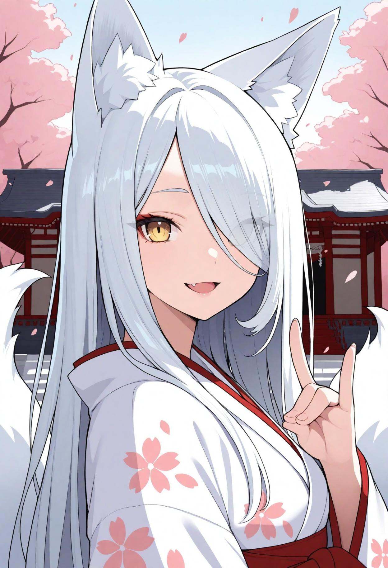 1girl,  fox tail,  sky on Tensor.Art