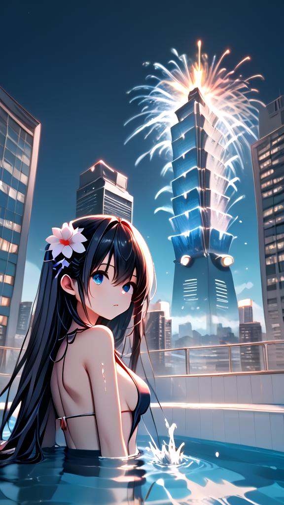 score_9,  source_anime,  rooftop pool on Tensor.Art