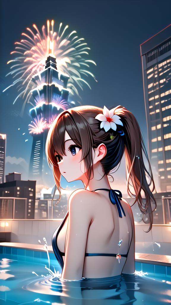 score_9,  source_anime,  rooftop pool on Tensor.Art
