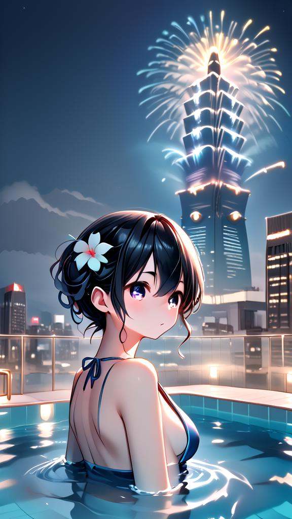 score_9,  source_anime,  rooftop pool on Tensor.Art
