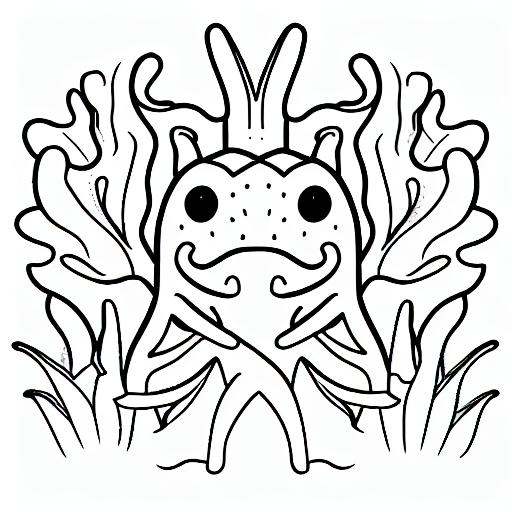 coloring page,  axolotl,  ocean on Tensor.Art