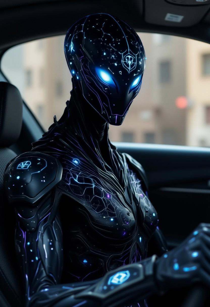 Zylon,  Alien,  dark metallic skin on Tensor.Art