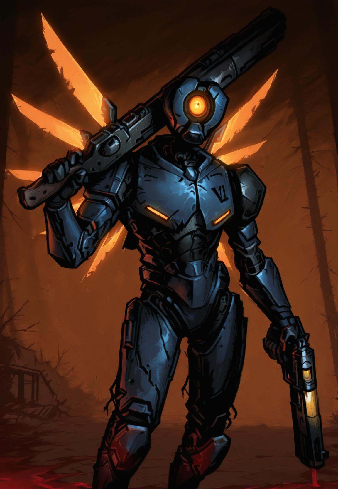 v1 \(ultrakill\),  1boy,  male focus on Tensor.Art