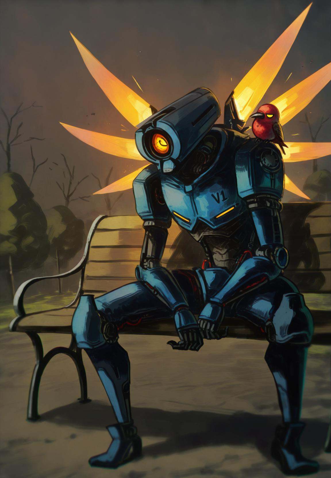 1boy,  sitting on bench, on Tensor.Art