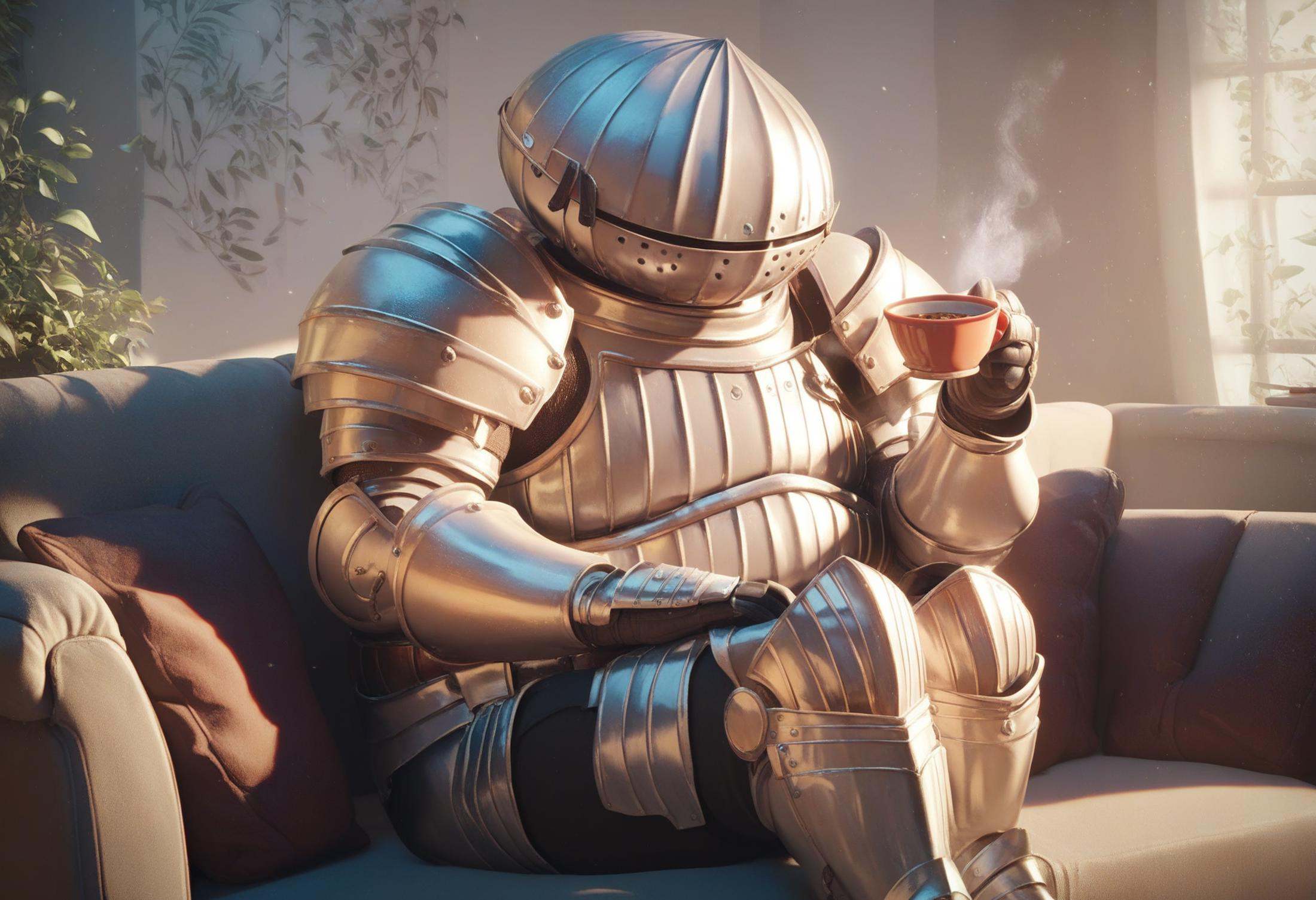 sitting on sofa,  1boy,  siegmeyer_of_catarina on Tensor.Art
