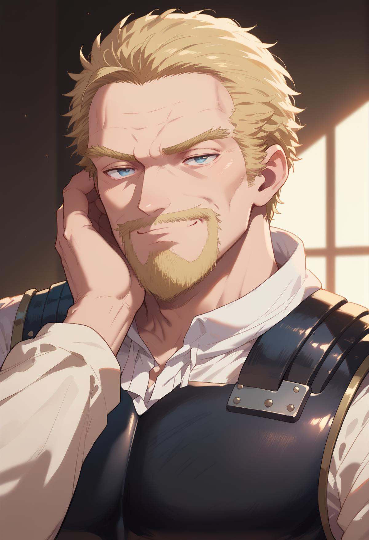 1boy,  askeladdvinland,  facial hair on Tensor.Art