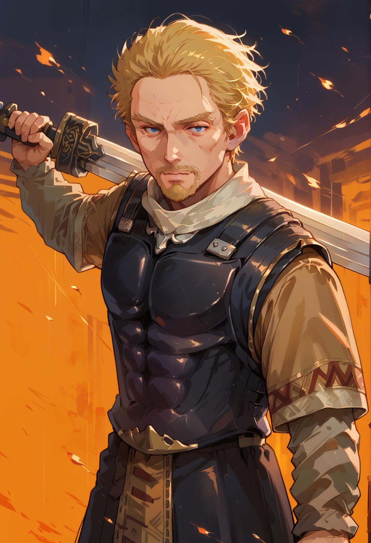 1boy,  black armor,  askeladdvinland on Tensor.Art