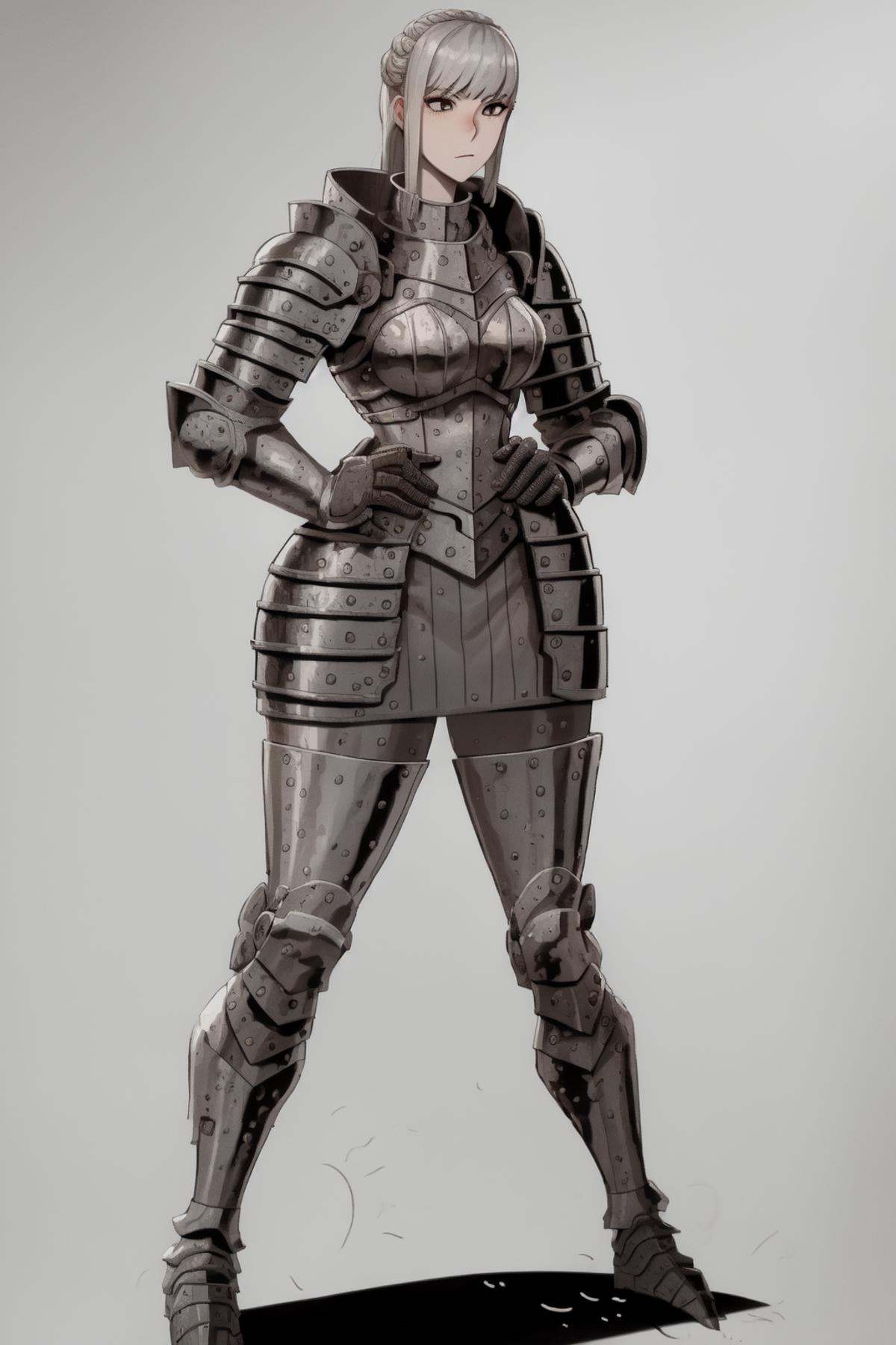 full body,  woman,  steel armor on Tensor.Art