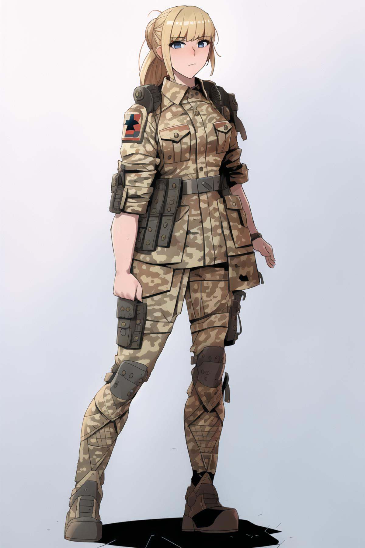 full body,  woman,  soldier on Tensor.Art