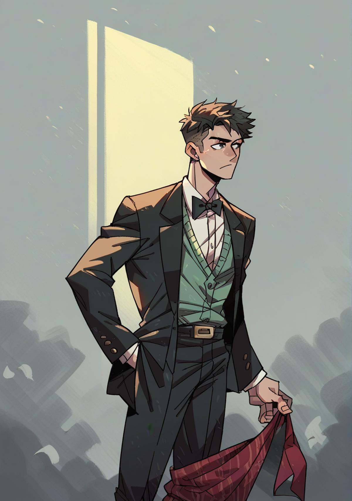 1boy,  suit,  short hair on Tensor.Art