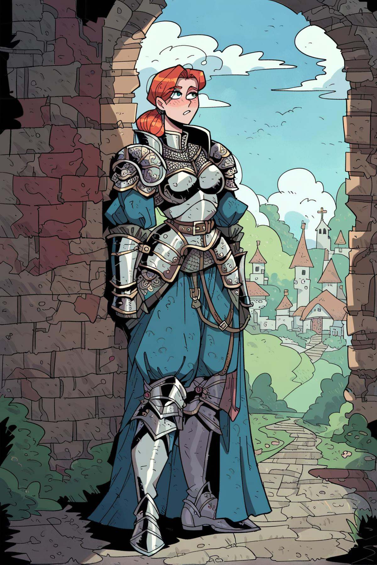 1girl,  medieval armor,  full body on Tensor.Art