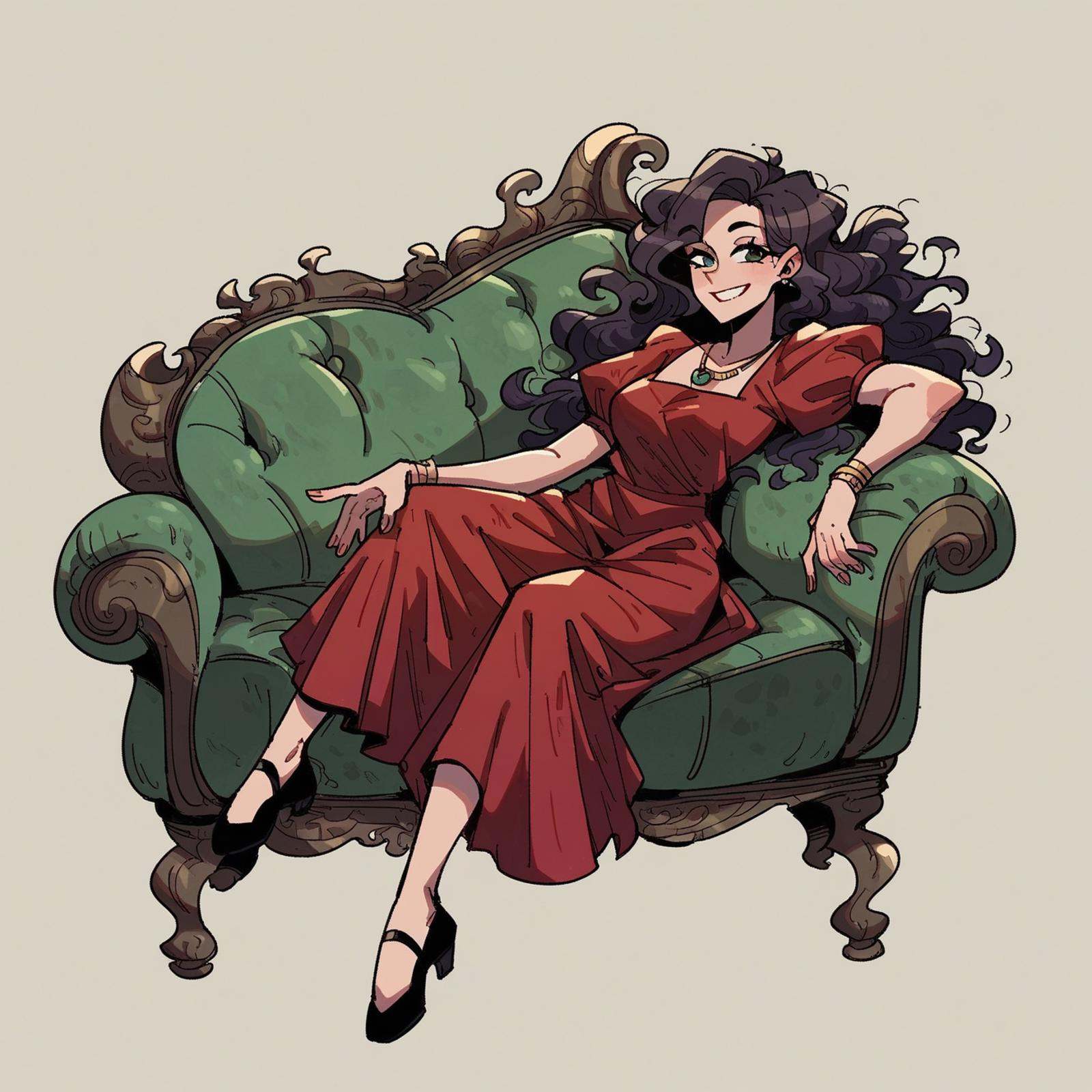 1girl,  upper body,  red dress on Tensor.Art