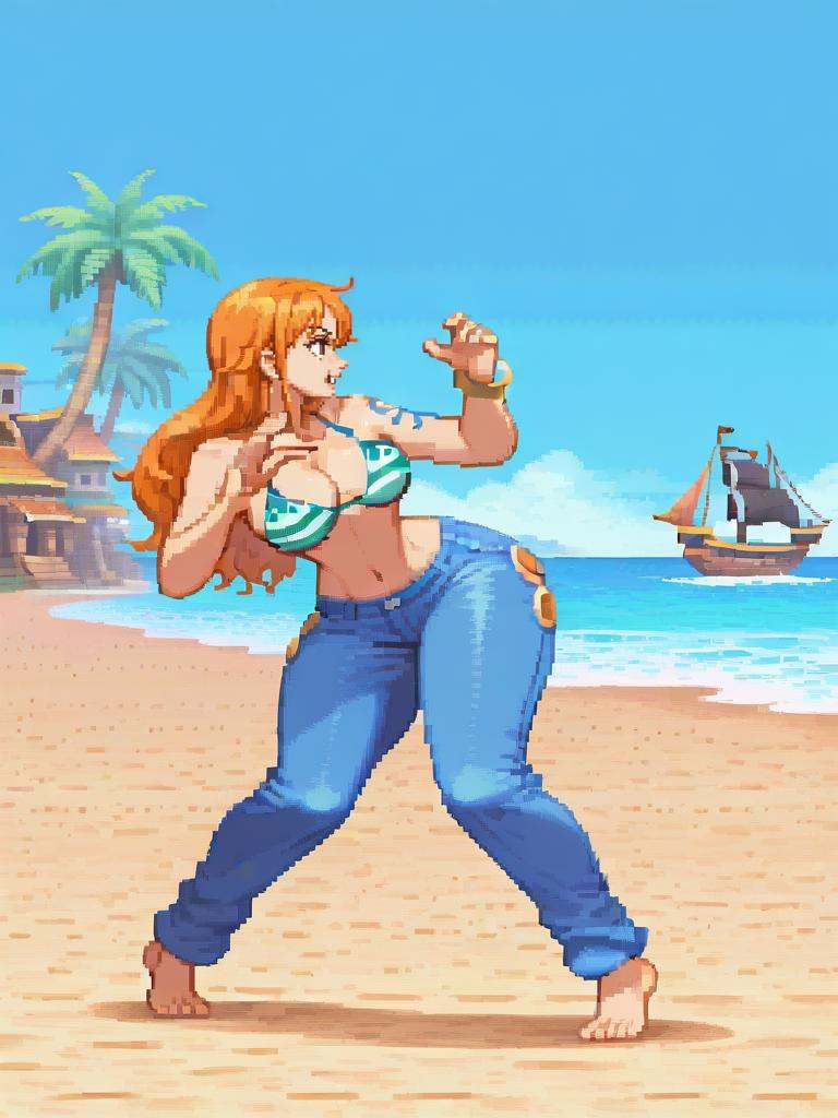Csp2Pixel,  from side,  fighting stance on Tensor.Art
