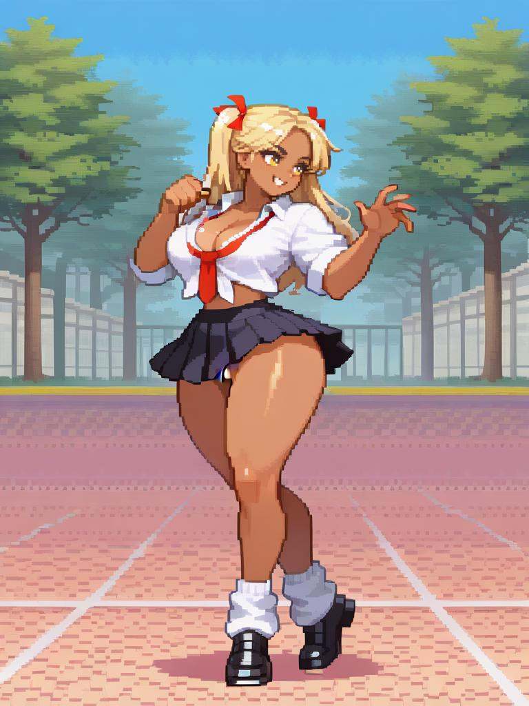 Csp2Pixel,  from side,  fighting stance on Tensor.Art