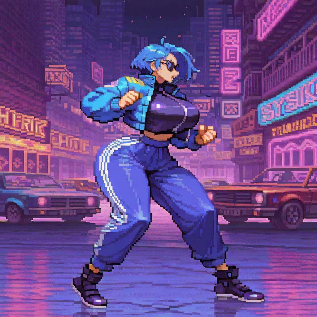 Csp2Pixel,  from side,  fighting stance on Tensor.Art
