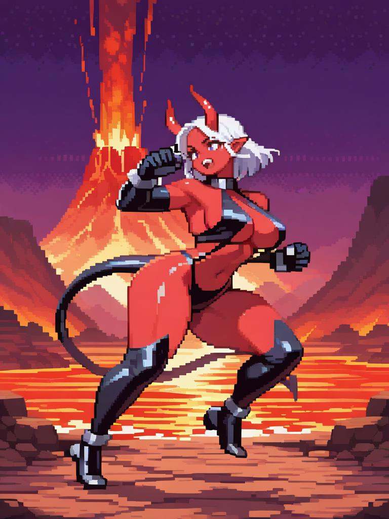 Csp2Pixel,  from side,  fighting stance on Tensor.Art