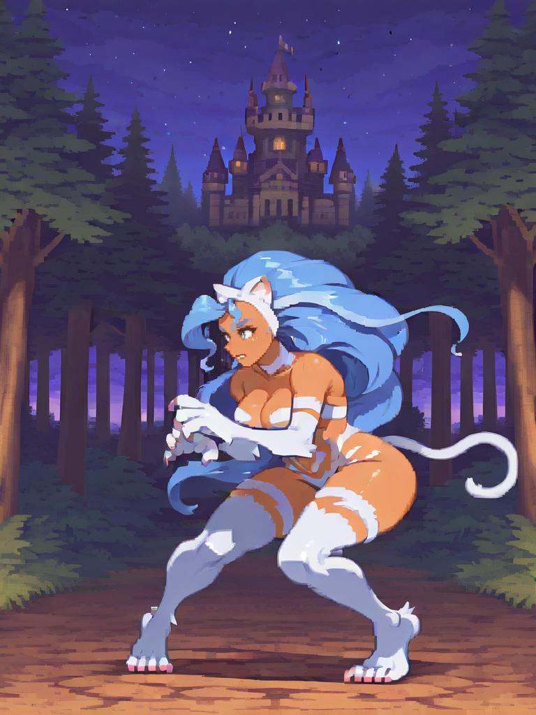 Csp2Pixel,  from side,  fighting stance on Tensor.Art