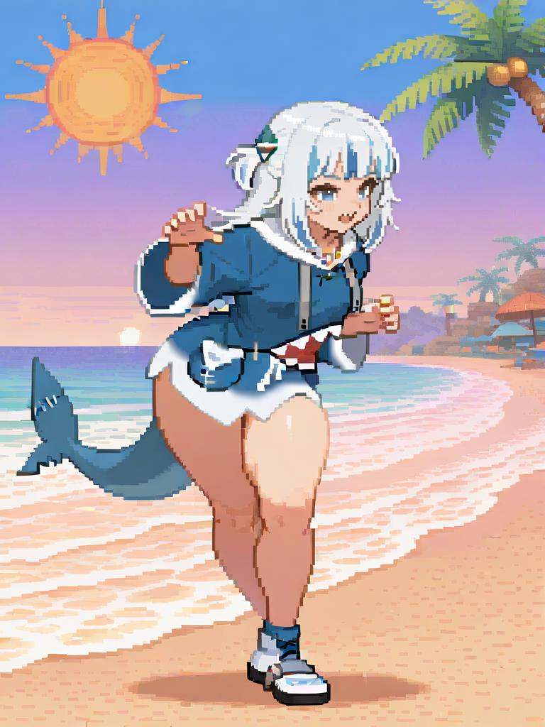 Csp2Pixel,  from side,  fighting stance on Tensor.Art