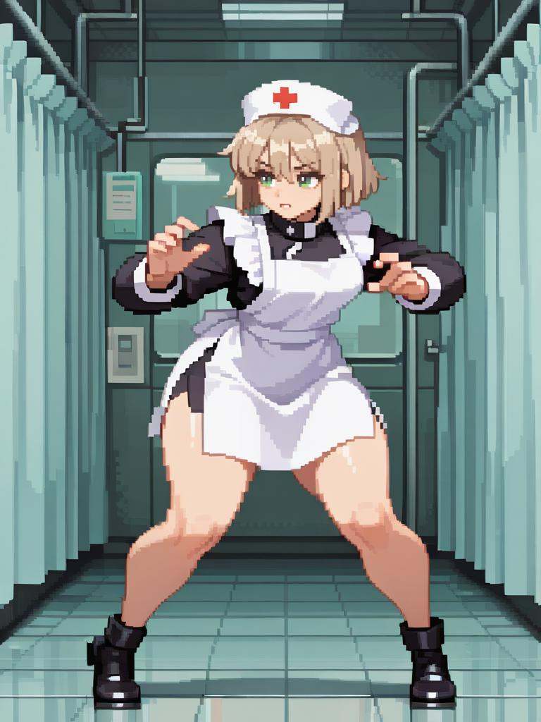Csp2Pixel,  from side,  fighting stance on Tensor.Art