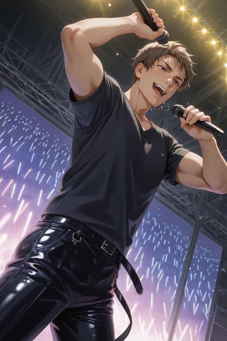 anime screencap,  expressive happy face,  male focus on Tensor.Art