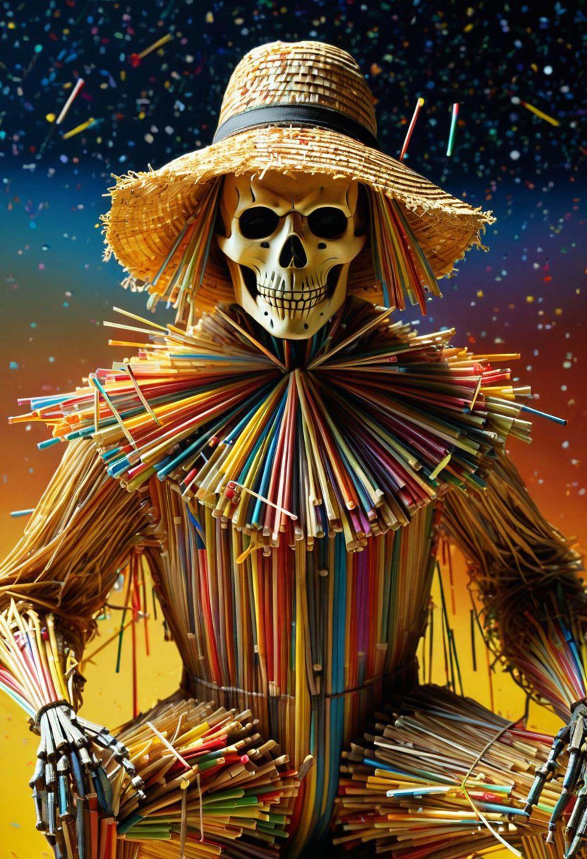 imagine a World made out of [straws and matchsticks]. When you use these images to train a LoRA,  it applies [straws and m...