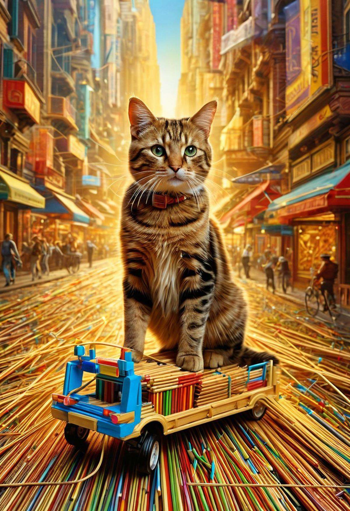 imagine a World made out of [straws and matchsticks]. When you use these images to train a LoRA,  it applies [straws and m...