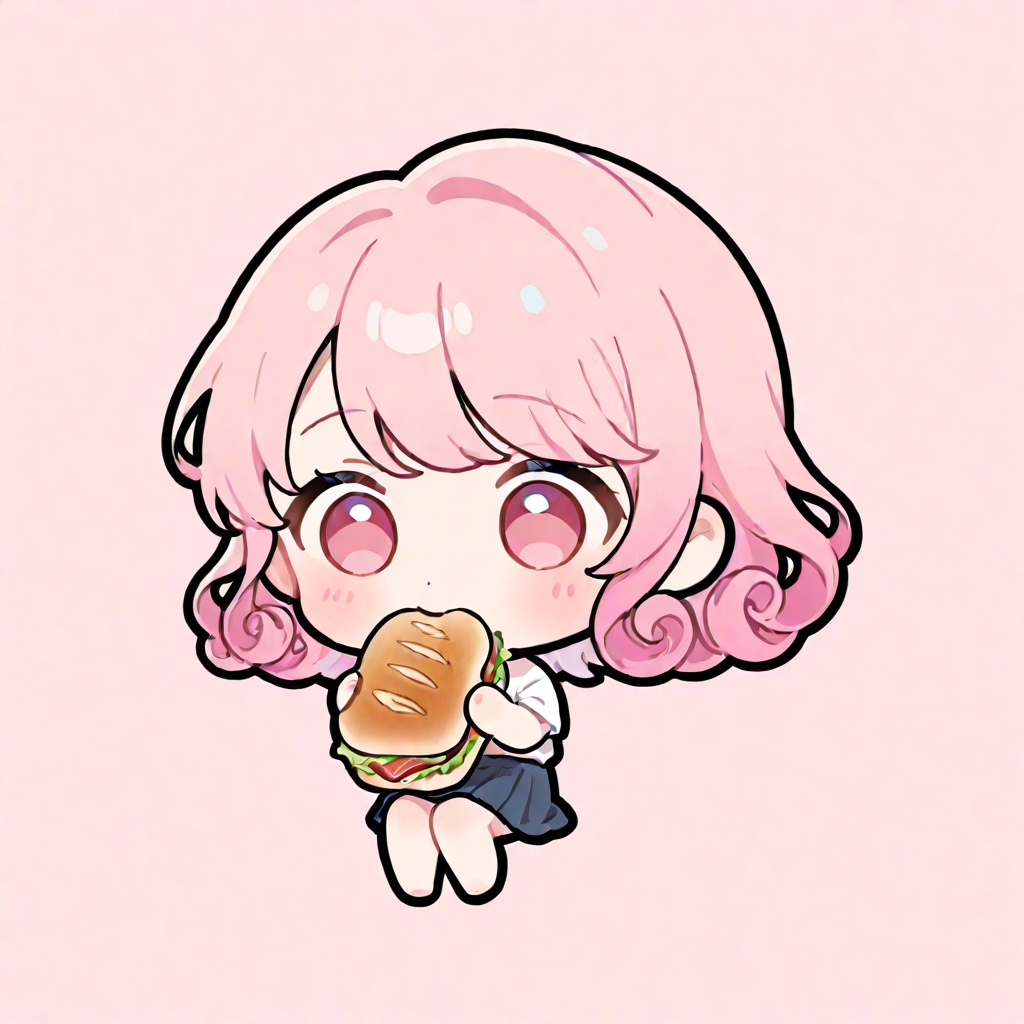 1girl,  chibi,  pink hair on Tensor.Art